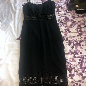 Black midi dress with straps